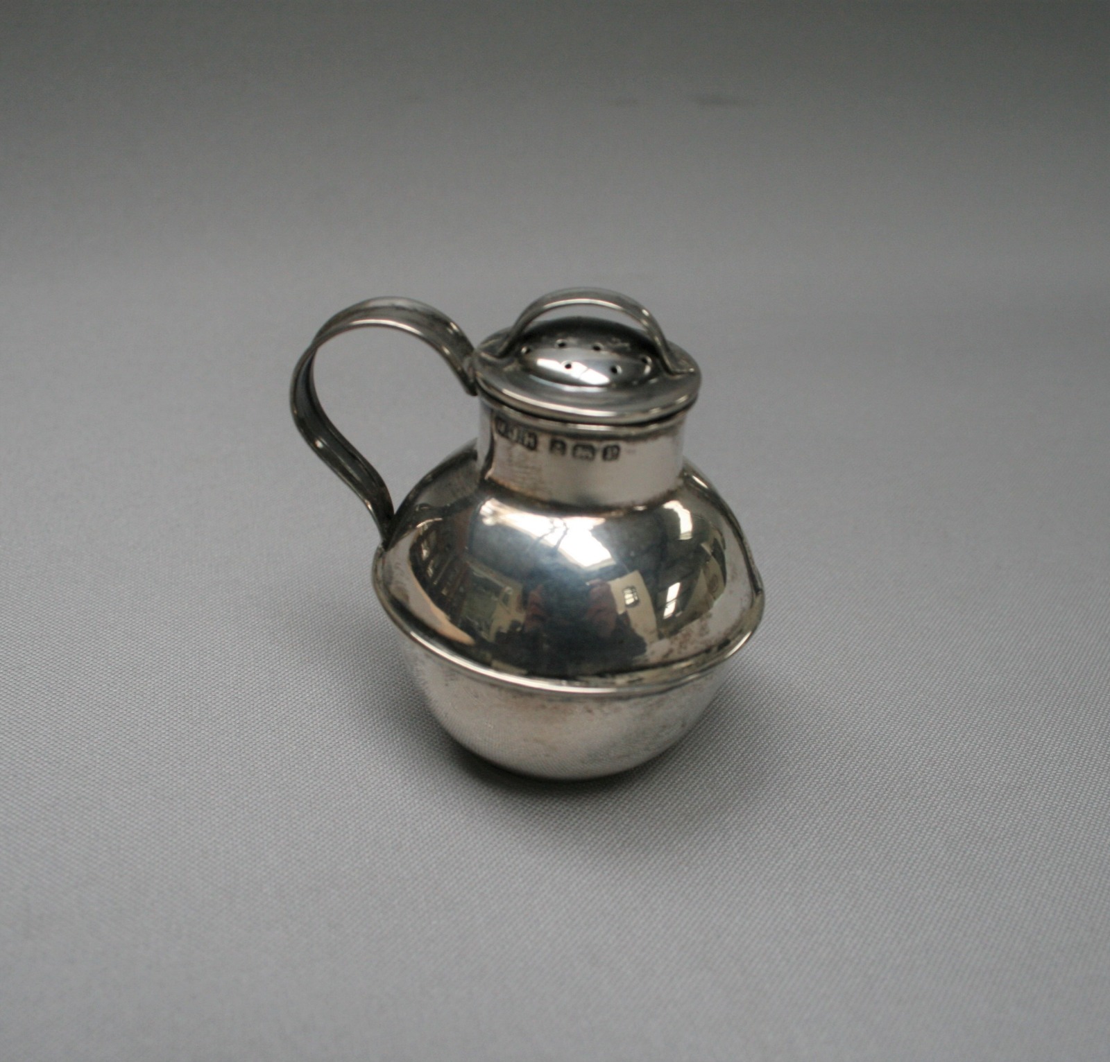 Miniature Silver Guernsey Milk Can in the Form of Pepper Pot (1 of 1)