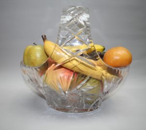 Large Cut Glass Fruit Basket with Starburst Designs (1 of 2)
