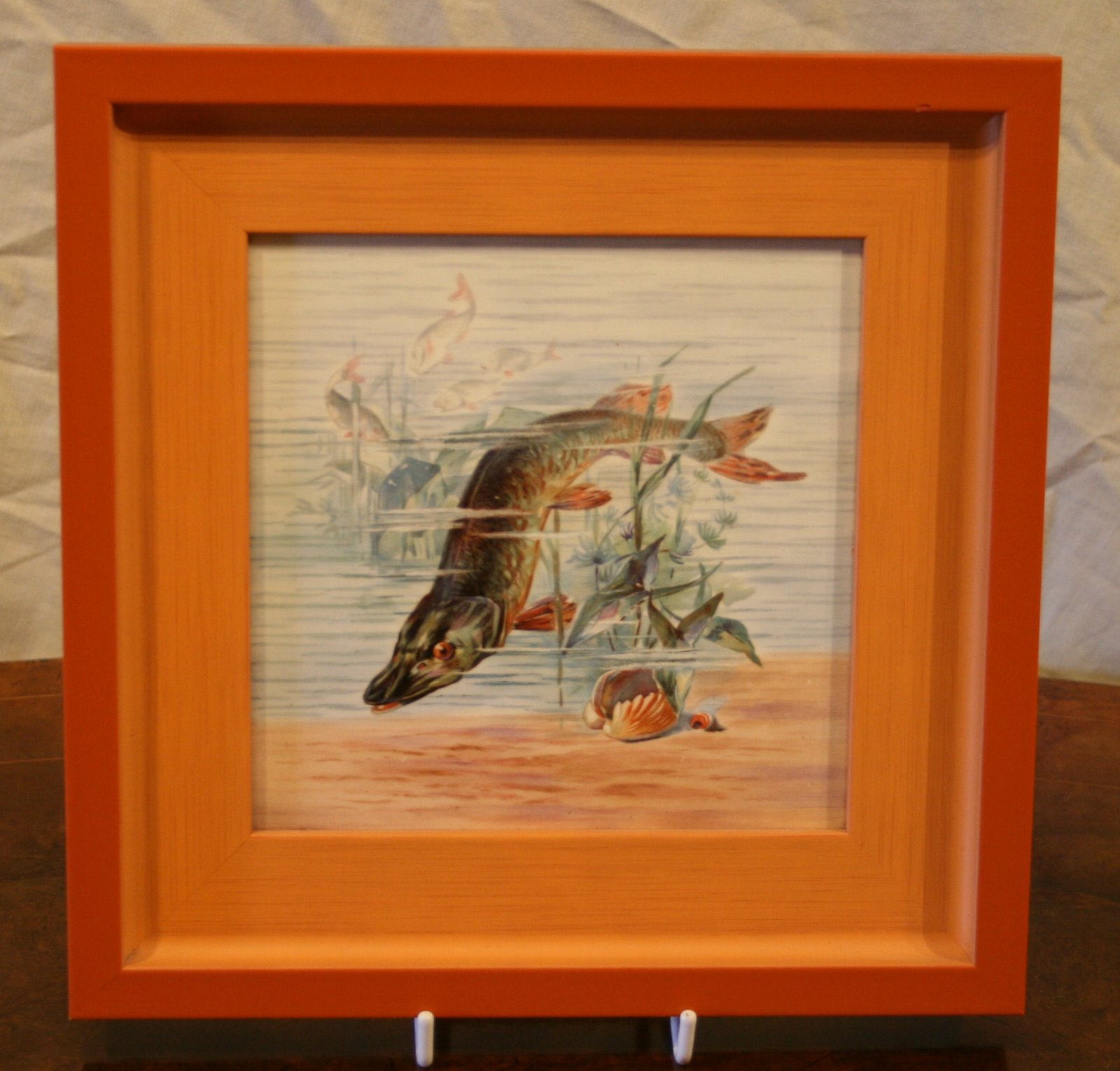 Hand Painted Tile of a Pike c.1870 (1 of 1)