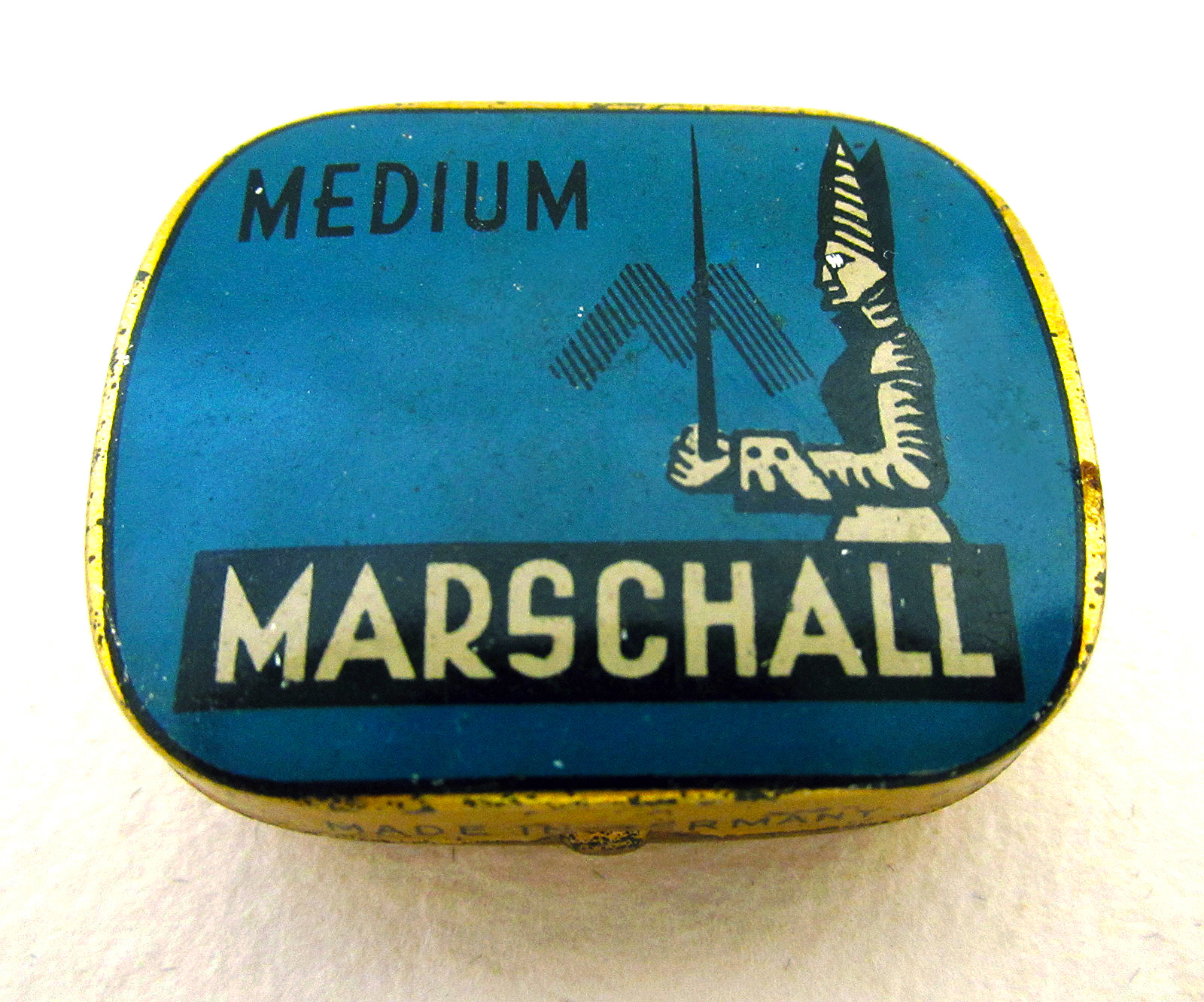 German Marschall Gramophone Needle Medium Metal Tin Case Box c.1920 (1 of 4)