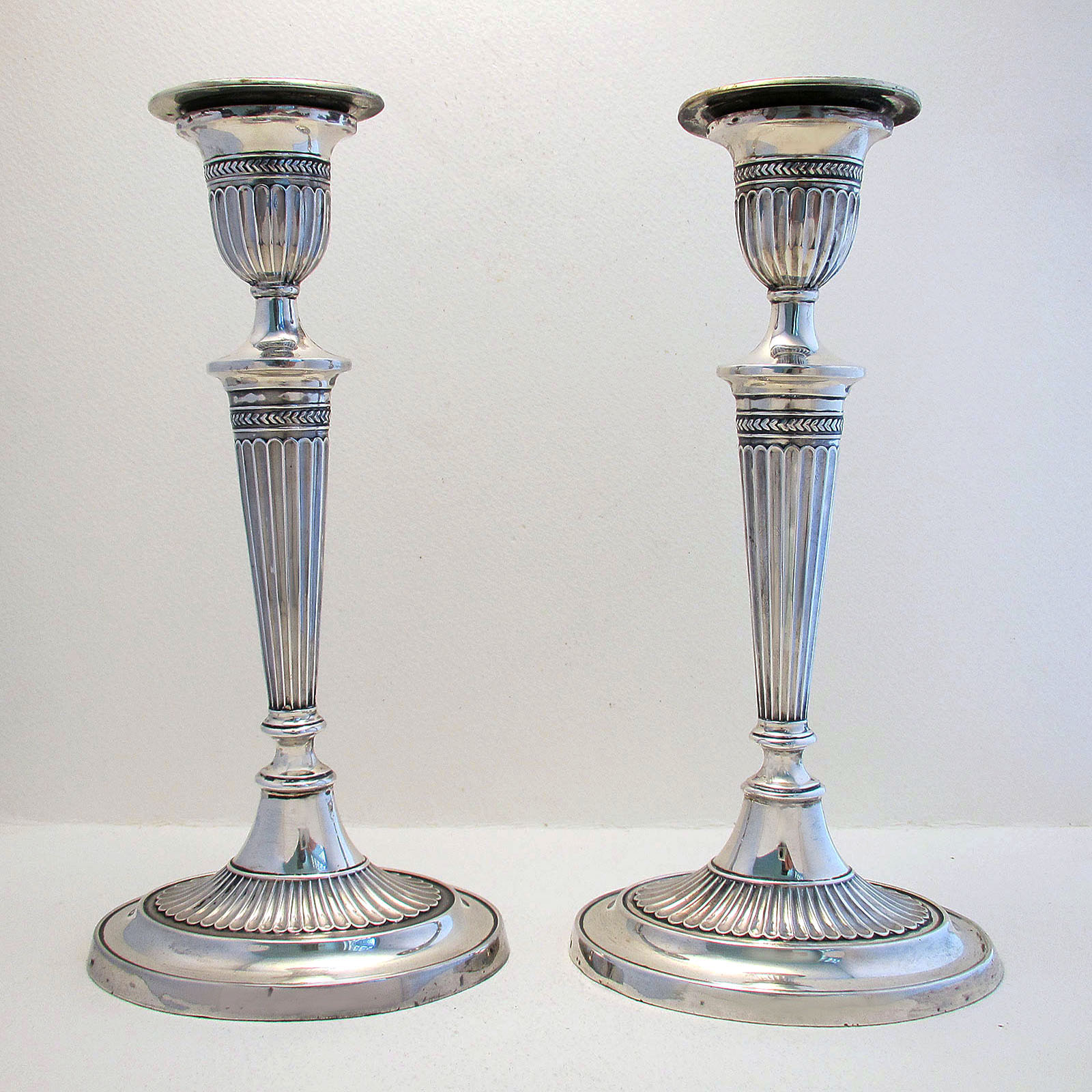 Pair of Antique Edwardian Solid Sterling Silver English Hallmarked Candlesticks Candle Holders. George III Revival / Adams Style 1902 (1 of 1) Pair of Antique Edwardian Solid Sterling Silver English Hallmarked Candlesticks Candle Holders. George III Revival / Adams Style 1902 (1 of 1)
