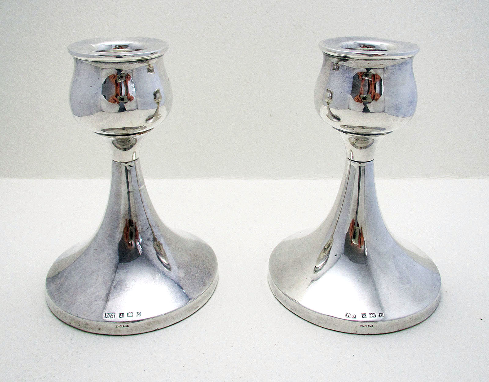 Superb Pair of Modernist Mission Style / Retro, Sterling Silver Candlesticks Candle Holders 1954 (1 of 1) Superb Pair of Modernist Mission Style / Retro, Sterling Silver Candlesticks Candle Holders 1954 (1 of 1)