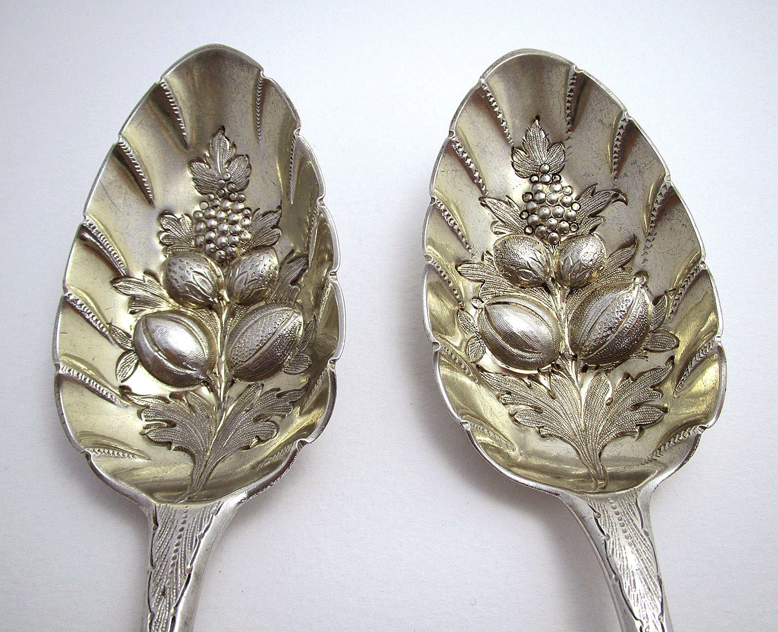 Pair of Large 8 3/4' George III Antique Solid Sterling Silver Table Fruit Berry Serving Spoons. English Bateman (1 of 1) Pair of Large 8 3/4' George III Antique Solid Sterling Silver Table Fruit Berry Serving Spoons. English Bateman (1 of 1)