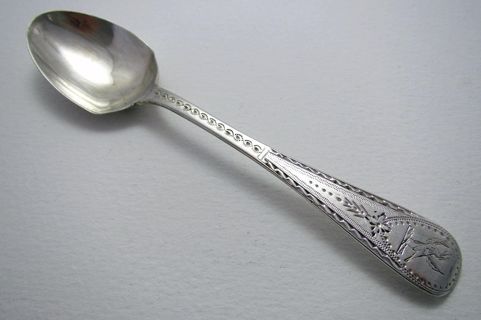 Beautiful Antique Victorian Solid Sterling Silver Tea Spoon, 19th Century English Hallmarked (1 of 1) Beautiful Antique Victorian Solid Sterling Silver Tea Spoon, 19th Century English Hallmarked (1 of 1)