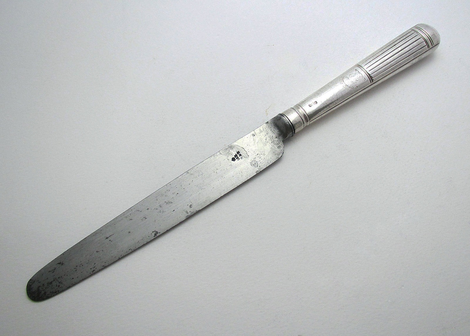 Moses Brent George III Sterling Silver & Steel English Antique Table / Dinner Knife 1802, Motto Dread God (1 of 9) Moses Brent George III Sterling Silver & Steel English Antique Table / Dinner Knife 1802, Motto Dread God (1 of 9)