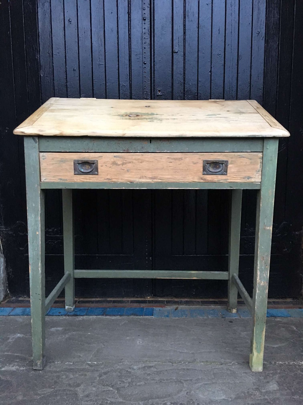 Tall Distressed Painted Pine Clerks Desk with Lift up Lid (1 of 1) Tall Distressed Painted Pine Clerks Desk with Lift up Lid (1 of 1)