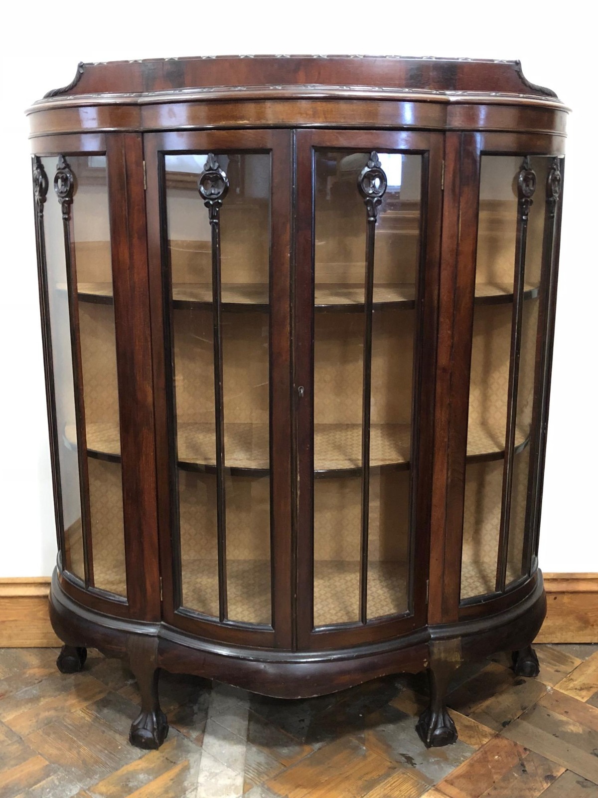 Shaped Mahogany Glass Display Cabinet c.1930 (1 of 1) Shaped Mahogany Glass Display Cabinet c.1930 (1 of 1)
