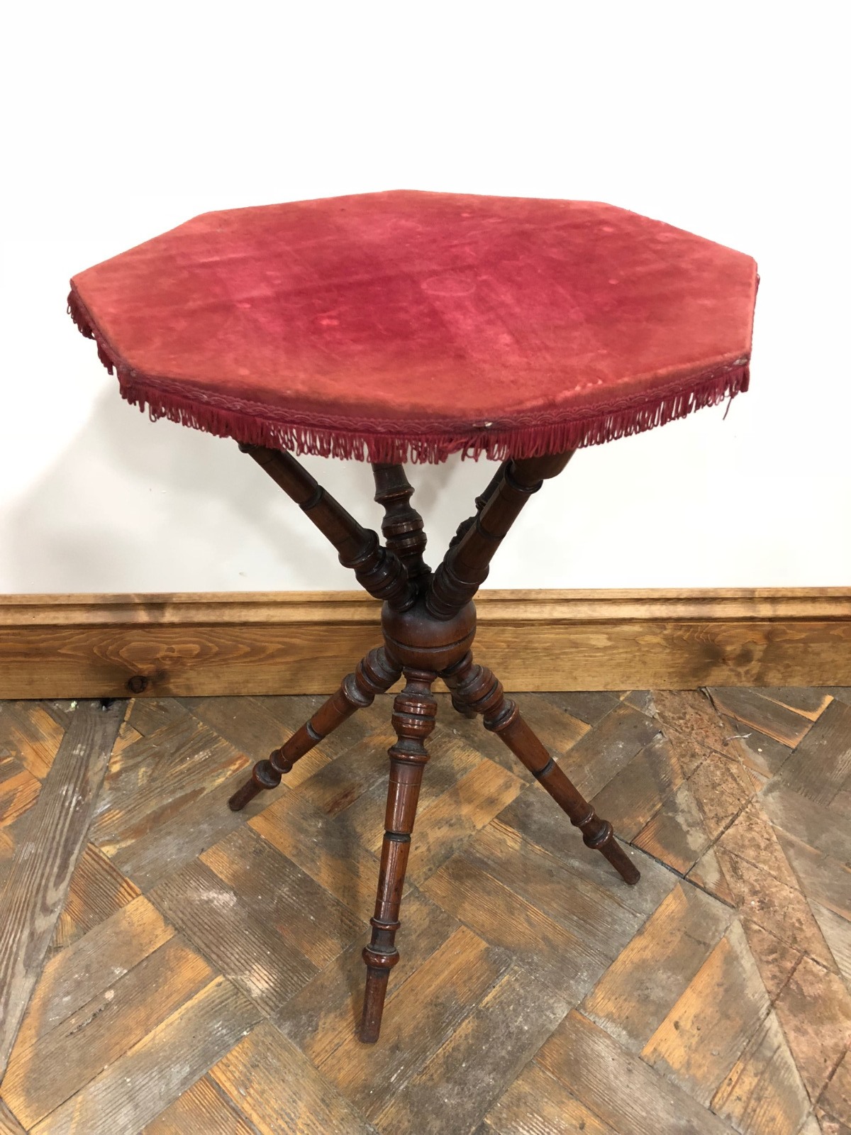 Antique Gypsy Style Table with Fabric Top (1 of 5) Antique Gypsy Style Table with Fabric Top (1 of 5)