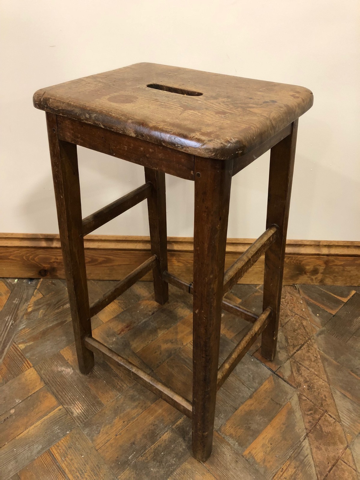 Mid Century Oak Lab Stool (1 of 1) Mid Century Oak Lab Stool (1 of 1)