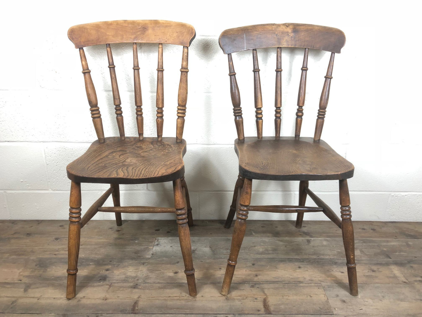 Pair of Antique Ash & Elm Spindle Back Farmhouse Chairs (1 of 1) Pair of Antique Ash & Elm Spindle Back Farmhouse Chairs (1 of 1)
