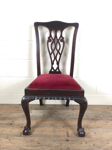 Antique Chippendale Revival Style Carved Chair with Ball and Claw Feet (1 of 6) Antique Chippendale Revival Style Carved Chair with Ball and Claw Feet (1 of 6)