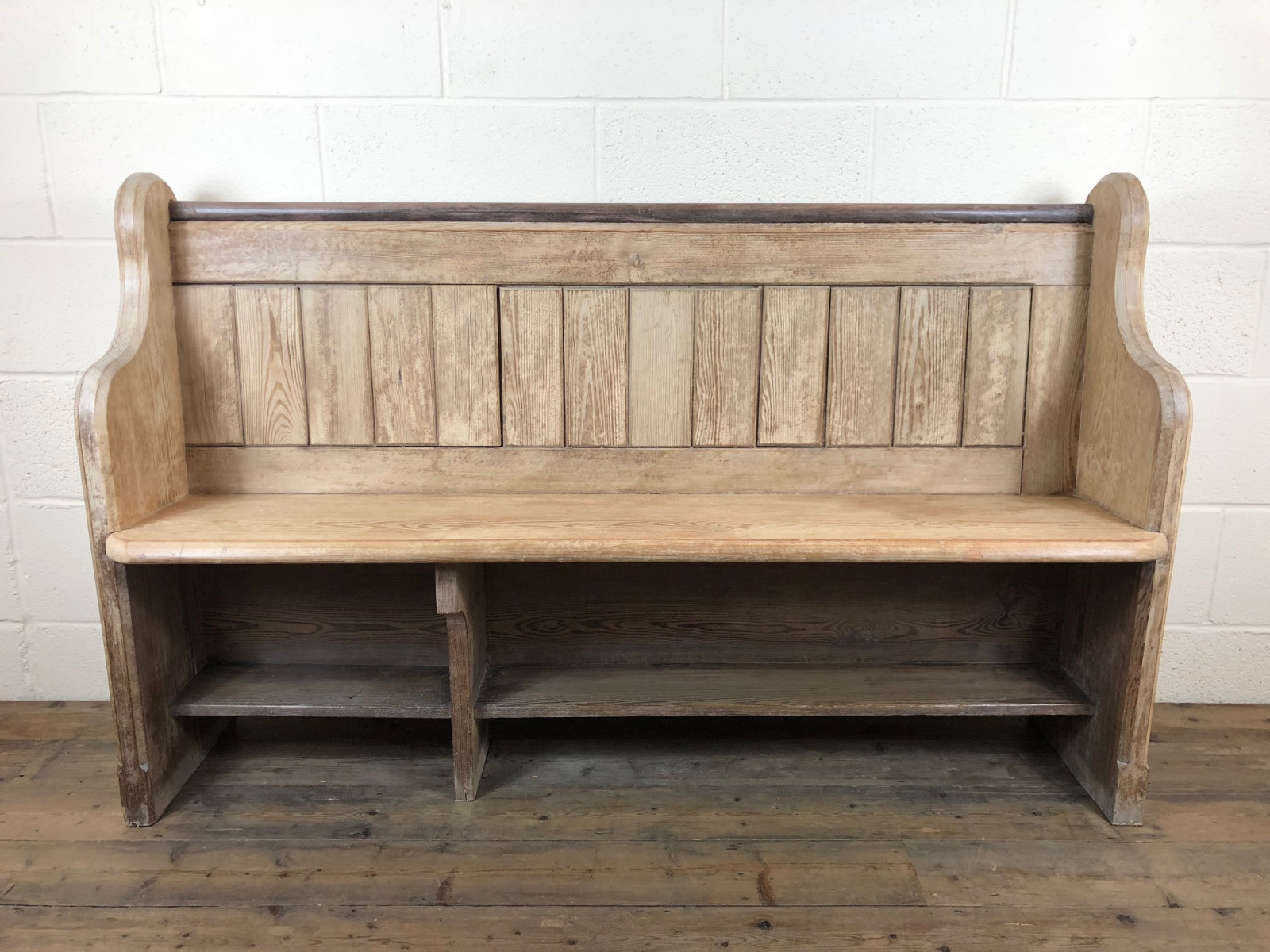 Stripped 5ft Pitch Pine Chapel Pew with Enamel Numbers (1 of 1) Stripped 5ft Pitch Pine Chapel Pew with Enamel Numbers (1 of 1)