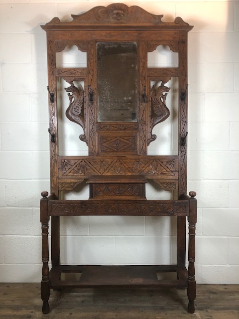 Antique Carved Oak Gothic Style Hat & Coat Hall Stand (1 of 10) Antique Carved Oak Gothic Style Hat & Coat Hall Stand (1 of 10)