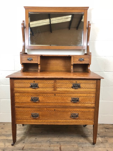 Edwardian Oak Inlaid Dressing Table Chest (1 of 12) Edwardian Oak Inlaid Dressing Table Chest (1 of 12)