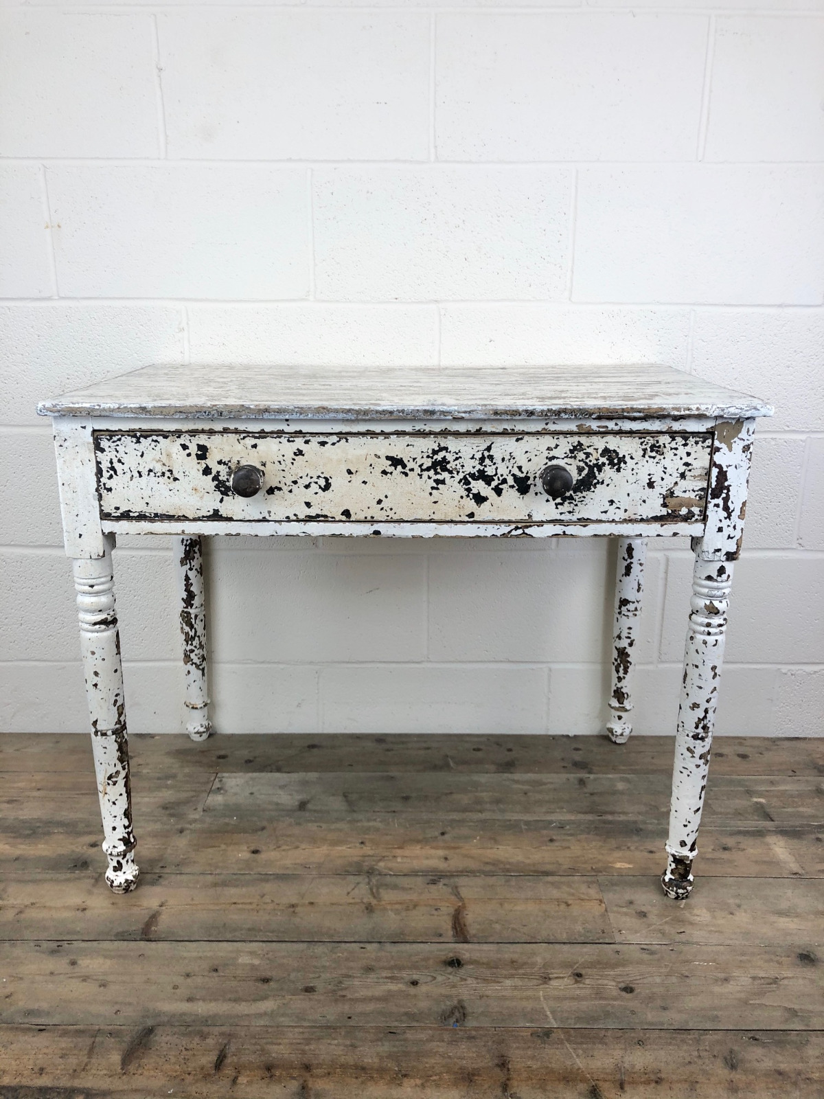 Distressed Antique Painted Side Table with Drawer (1 of 1) Distressed Antique Painted Side Table with Drawer (1 of 1)