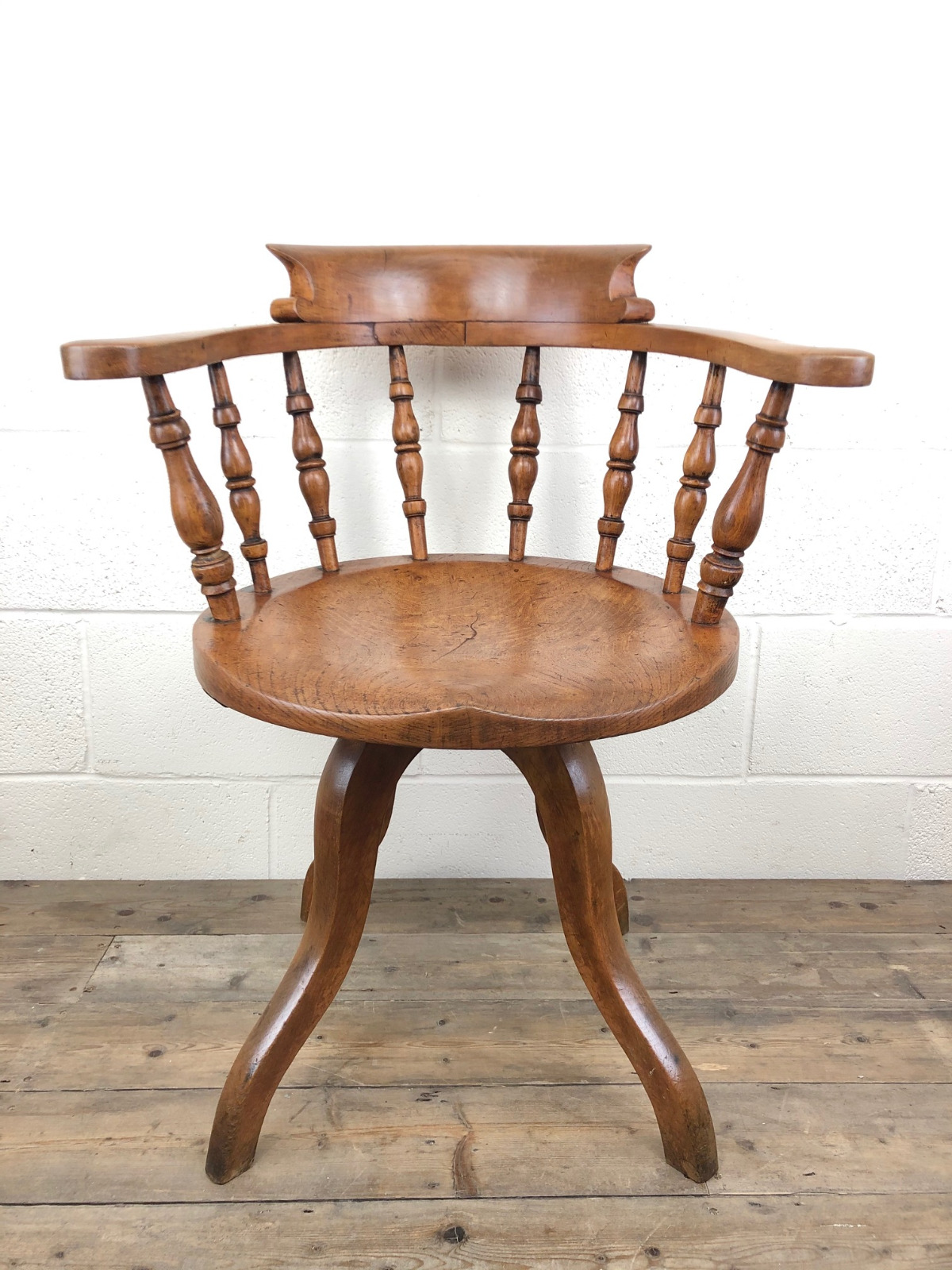 19th Century Beech & Elm Swivel Desk Chair (1 of 9) 19th Century Beech & Elm Swivel Desk Chair (1 of 9)