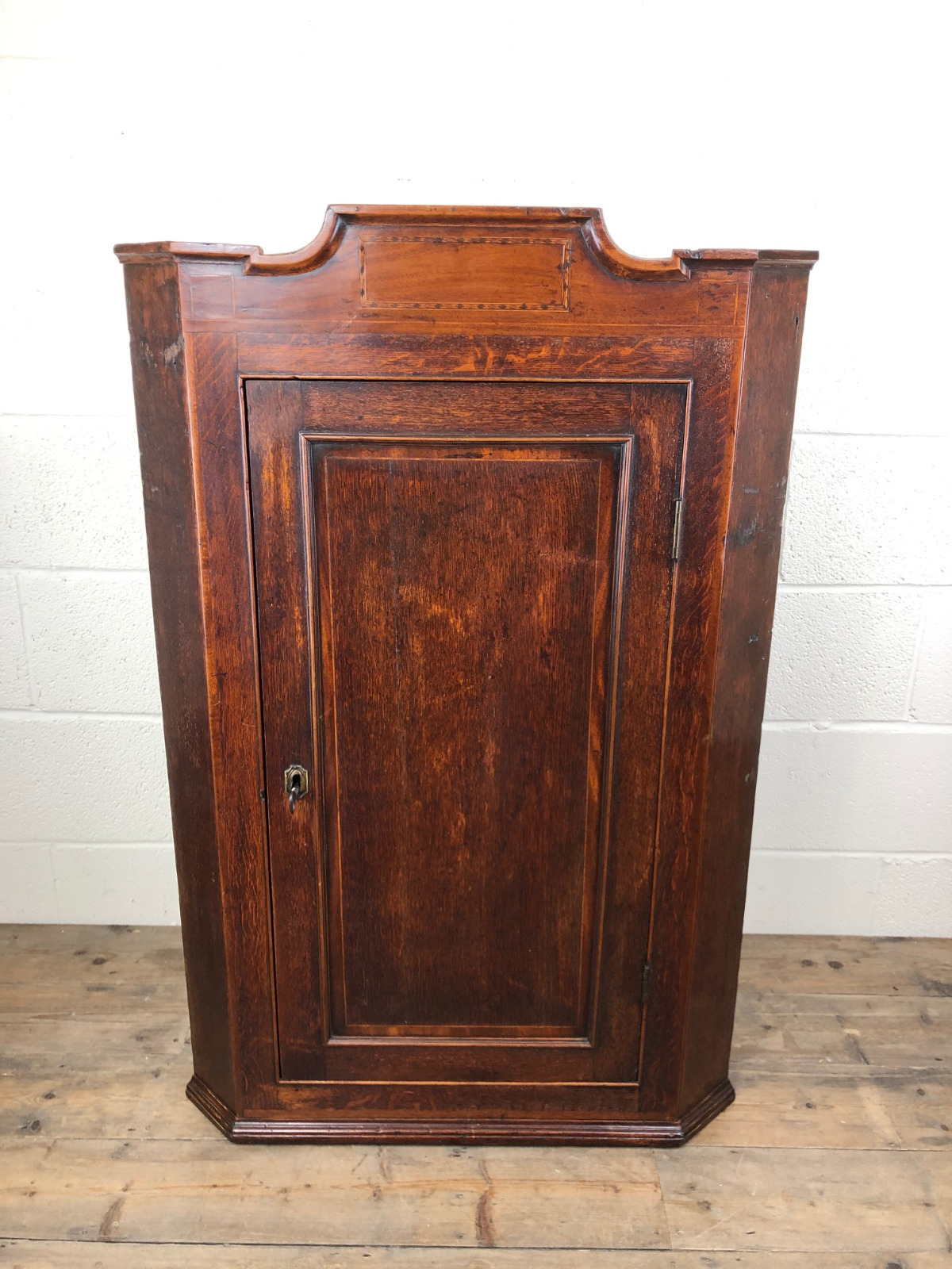 19th Century Inlaid Oak Corner Cupboard (1 of 7) 19th Century Inlaid Oak Corner Cupboard (1 of 7)