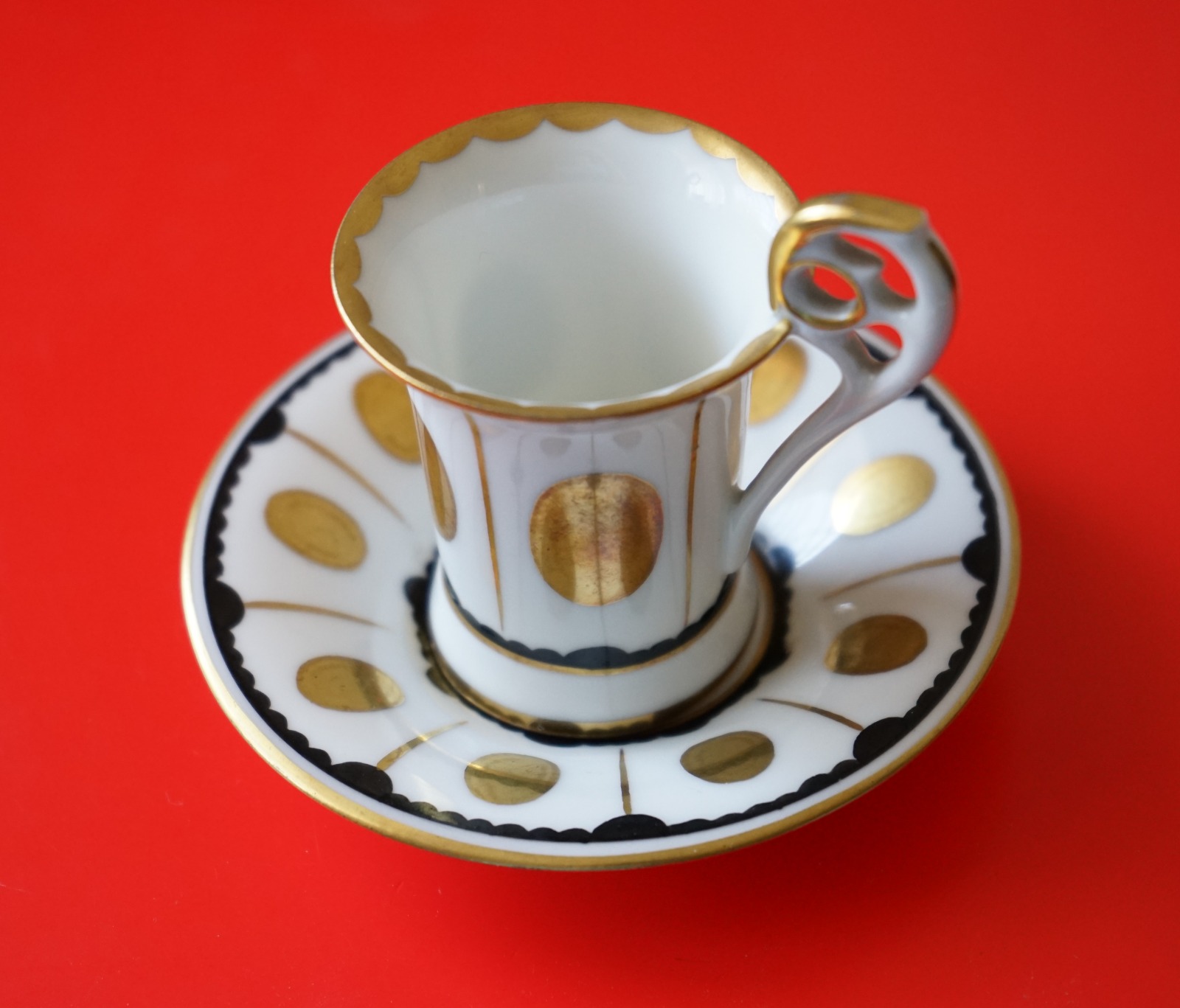 Vintage Italian 'Naples' Hand Painted Cabinet Cup & Saucer - Porcelain / Bone China (1 of 10)