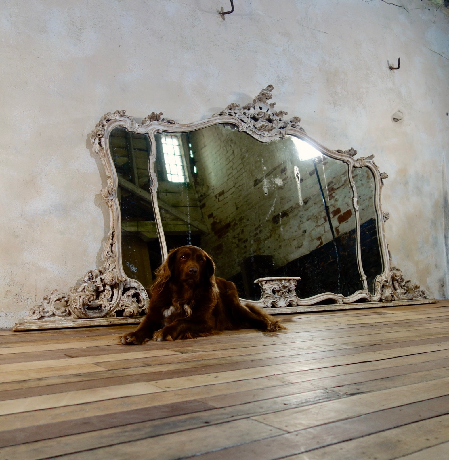 Exceptional 19th Century French Painted Rococo Overmantel Wall Mirror (1 of 19)