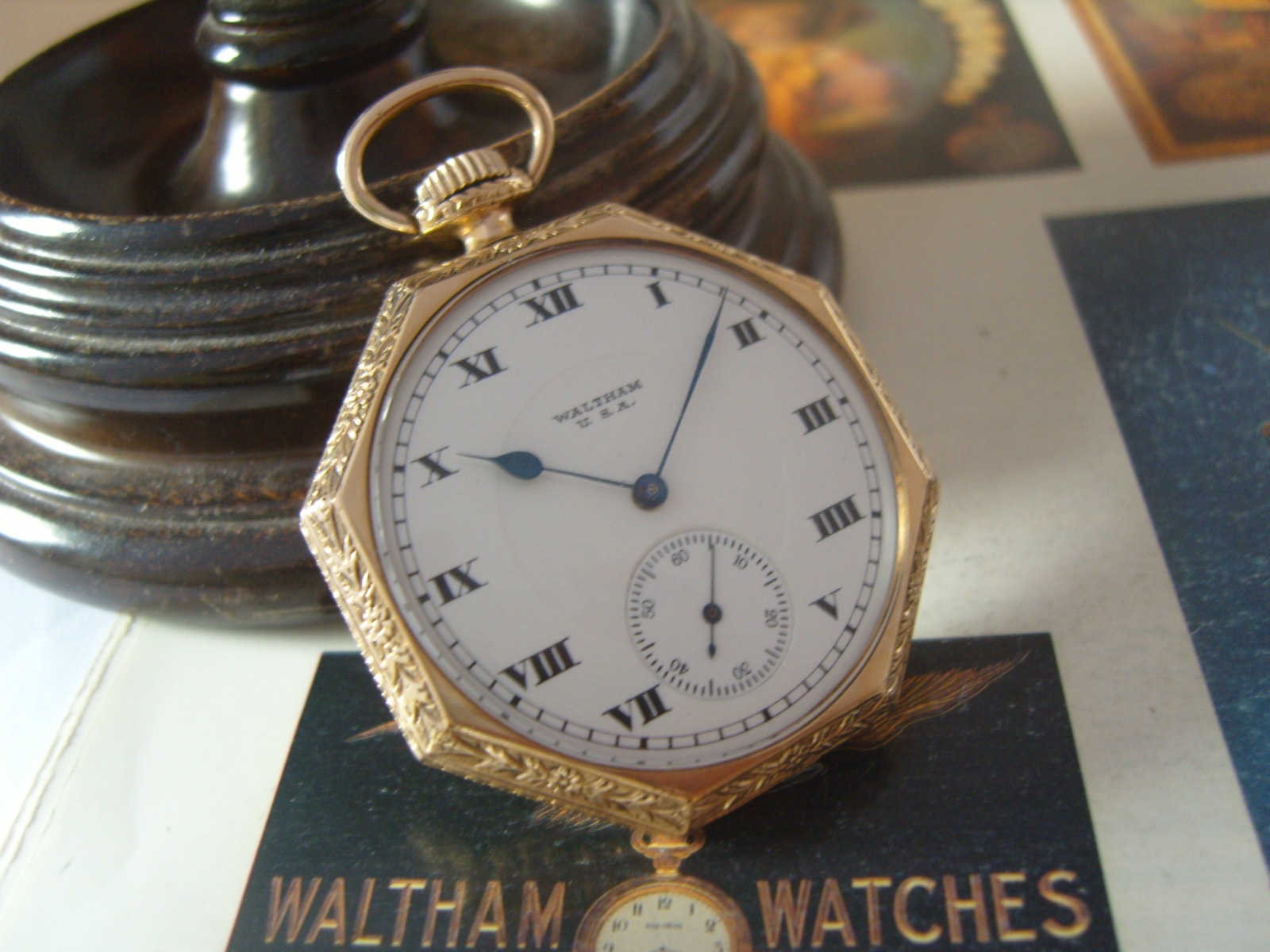 Antique Waltham Pocket Watch 1921 15 Jewel 10 Gold Filled Octagonal