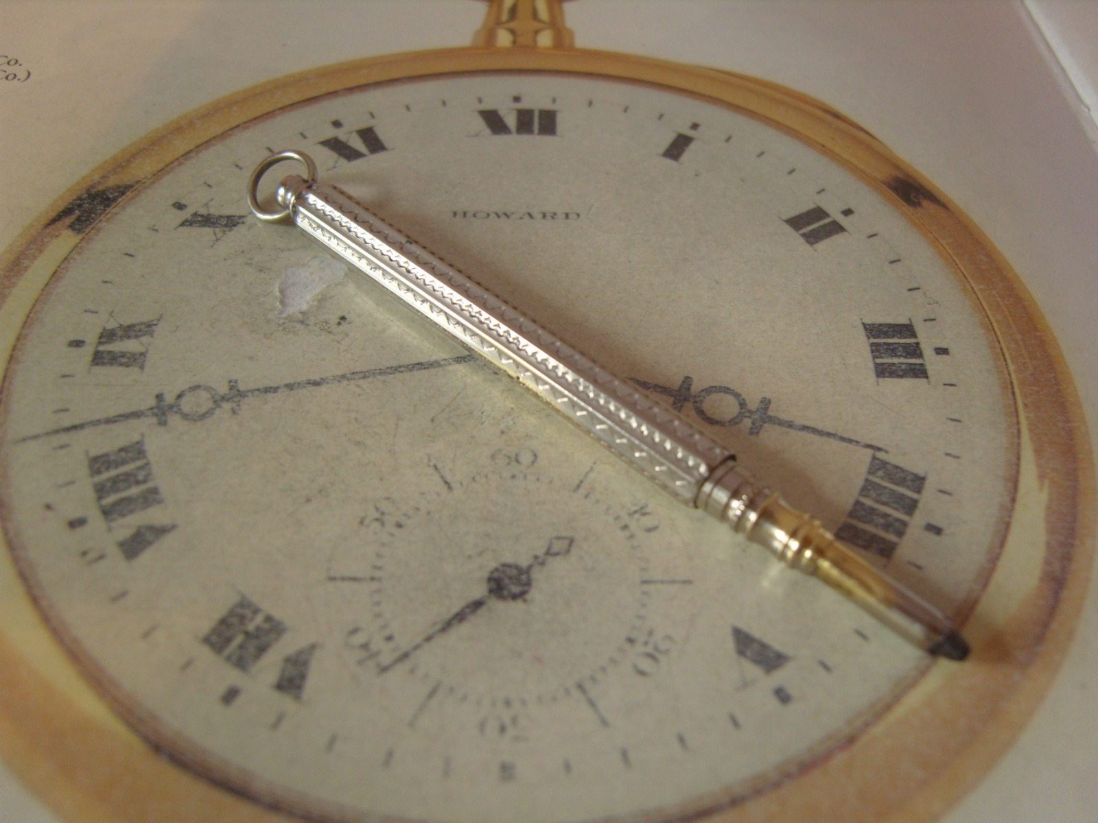 Antique Pocket Watch Chain Pencil Fob 1920s Silver Nickel Large Retractable Fob (1 of 7)