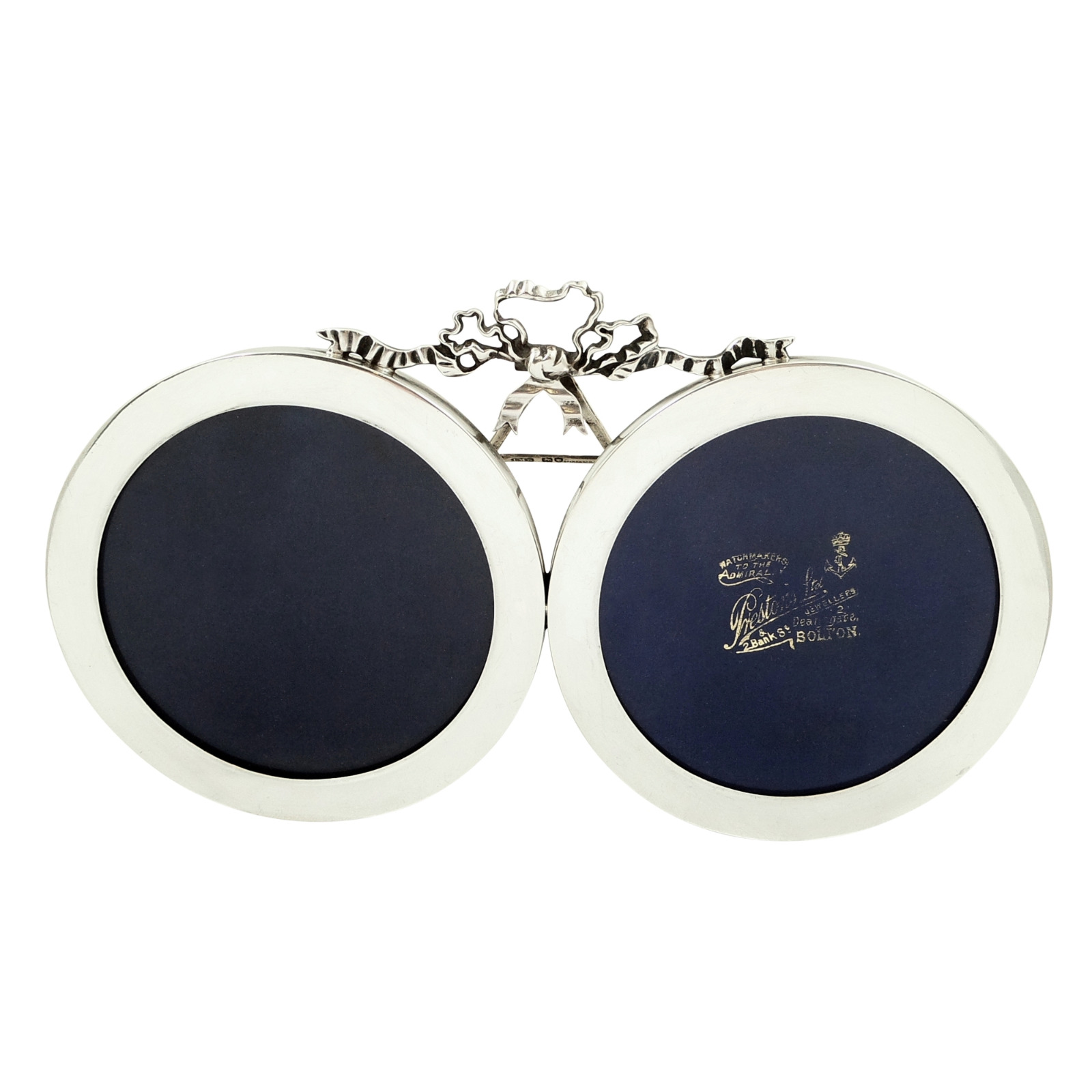 Unusual Antique Sterling Silver 'Bow/Ribbon' Double Photo Frame 1901 (1 of 1) Unusual Antique Sterling Silver 'Bow/Ribbon' Double Photo Frame 1901 (1 of 1)