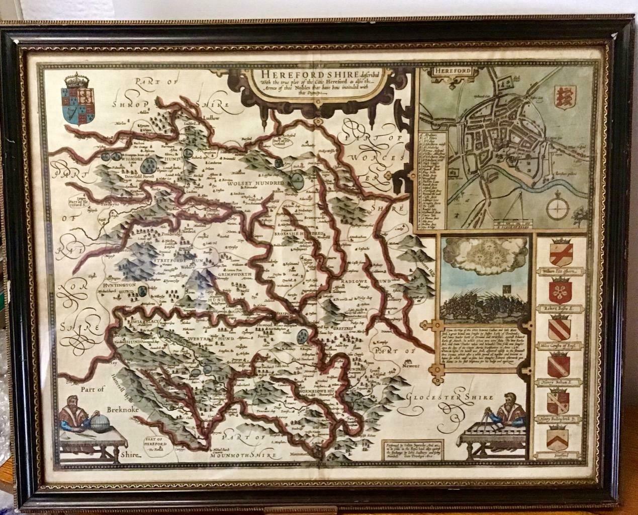 1620 Map of Herefordshire by John Speed (1 of 5)