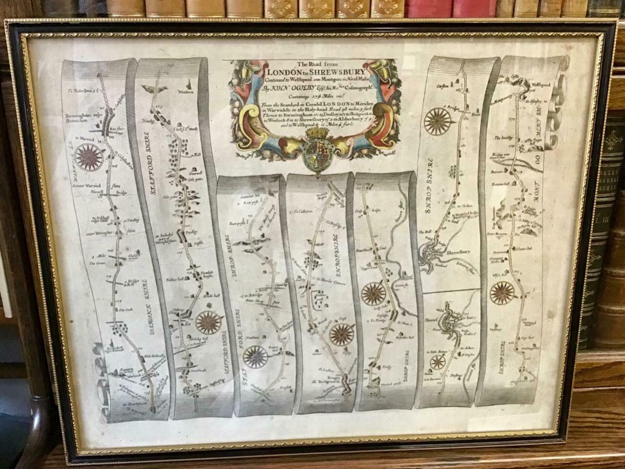 1680 John Ogilby Road Map, London to Shrewsbury (1 of 5)