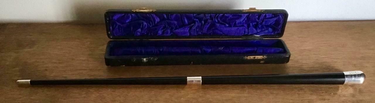 Fine 1911 Ebony Conductor's Baton with Silver Mounts & Original Case, Presentation Baton (1 of 1) Fine 1911 Ebony Conductor's Baton with Silver Mounts & Original Case, Presentation Baton (1 of 1)