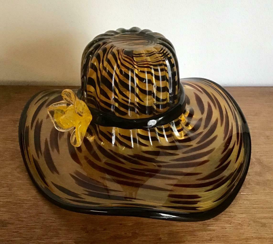 Superb Large Vintage Glass Hat by Murano (1 of 5) Superb Large Vintage Glass Hat by Murano (1 of 5)