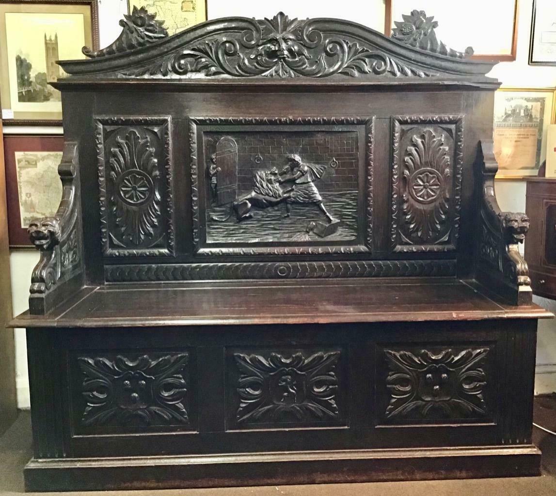 Green Man Victorian Oak Settle (1 of 1) Green Man Victorian Oak Settle (1 of 1)