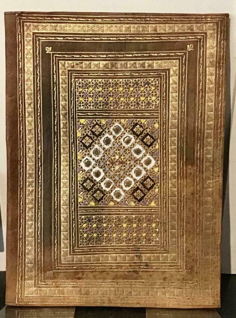 Large Decorative Vintage Leather Folder with Initials DB, 22 Carat Gold Inlay (1 of 3) Large Decorative Vintage Leather Folder with Initials DB, 22 Carat Gold Inlay (1 of 3)