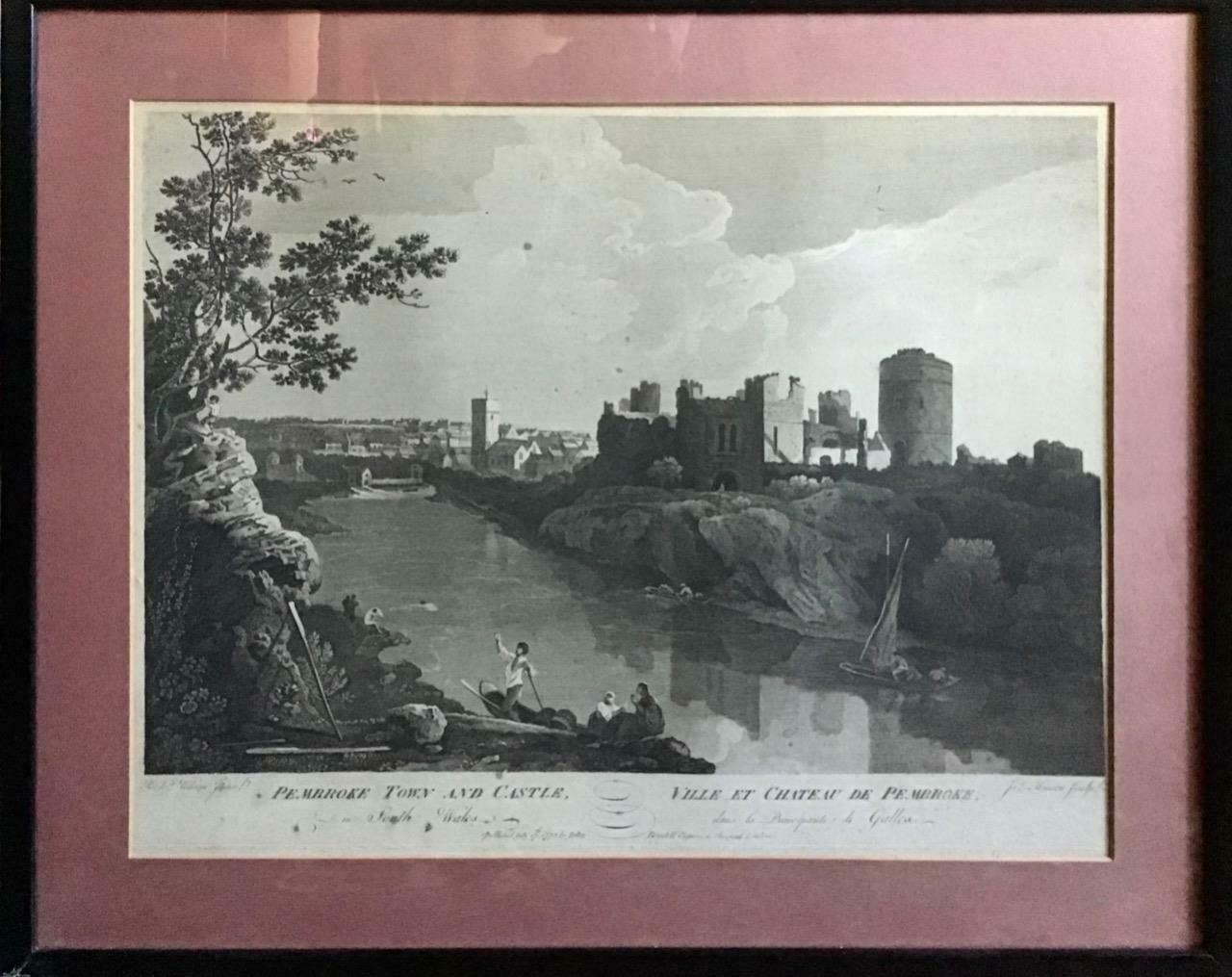 1775 Copper Engraving of  Pembroke Town & Castle  by John Boydell (1 of 5)