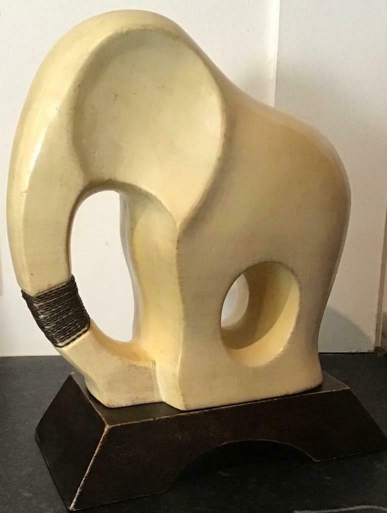 Large 1950s Ceramic Elephant Sculpture (1 of 5)