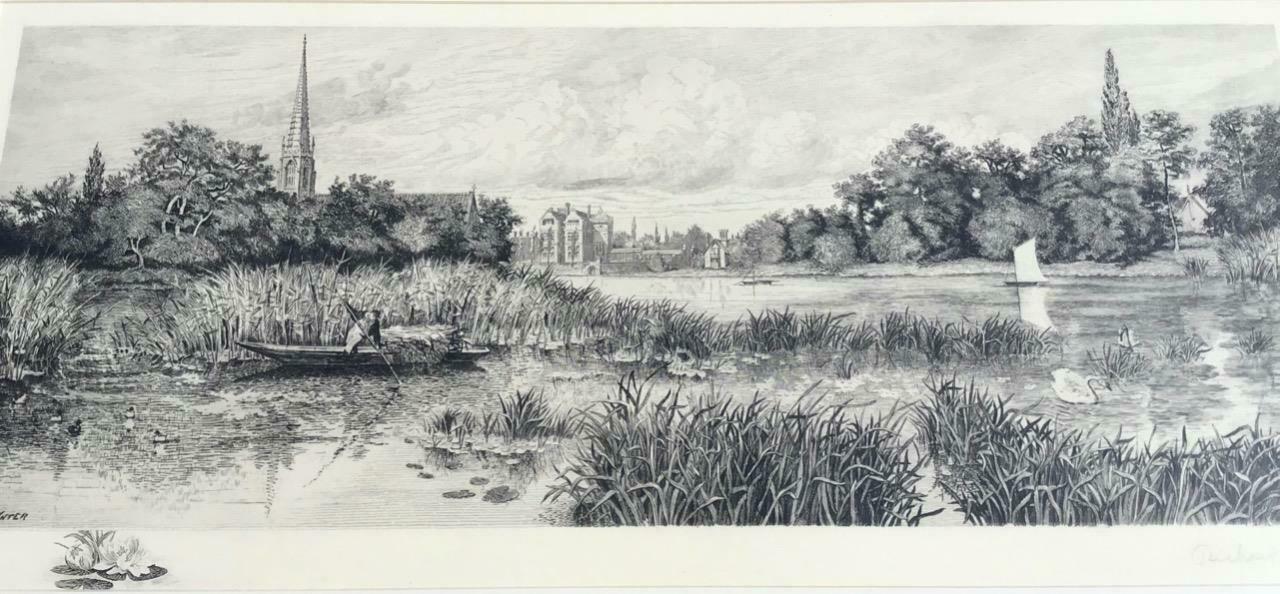 Signed Etching of River & Cathedral by Richard D Winter (1 of 6)