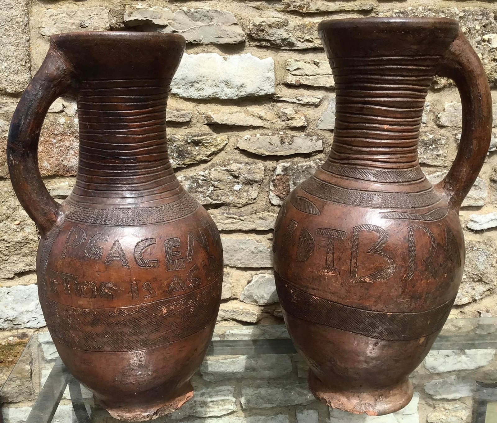 Huge Pair of Hand Made Clay African Storage Jars c.1960 (1 of 8)