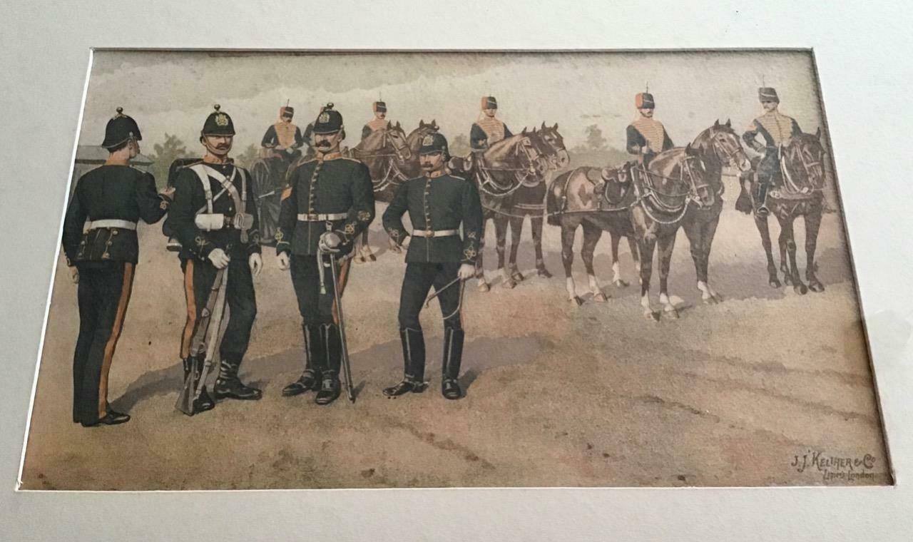 Framed Military Chromolithograph Print by J. J. Keliher (1 of 3)