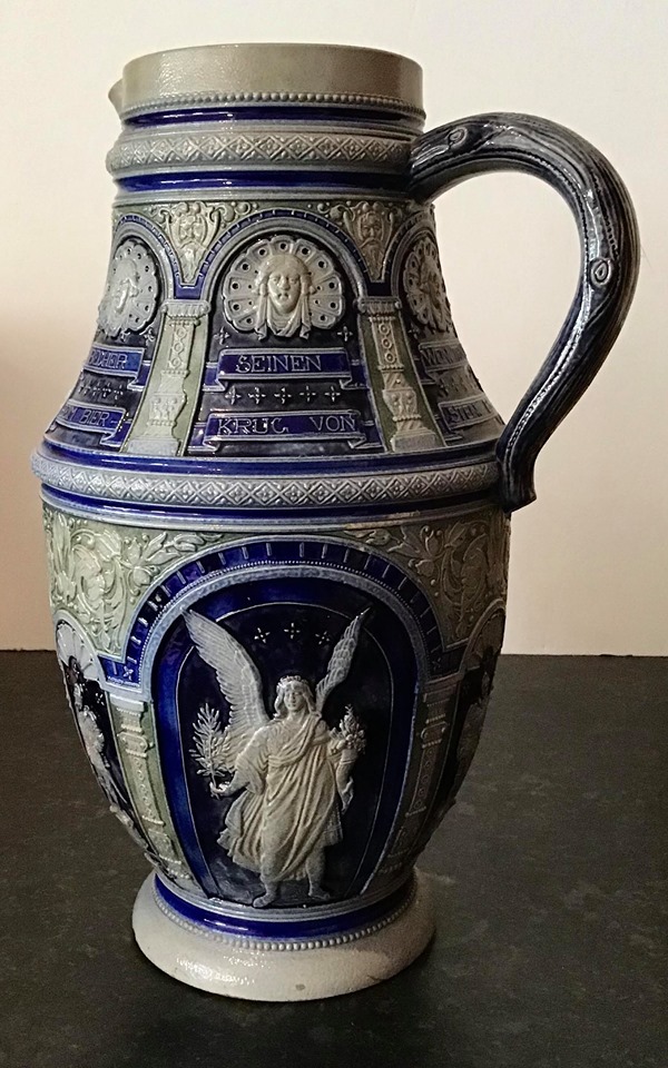 Large German Vase Decorated with Angels c.1880 (1 of 6)