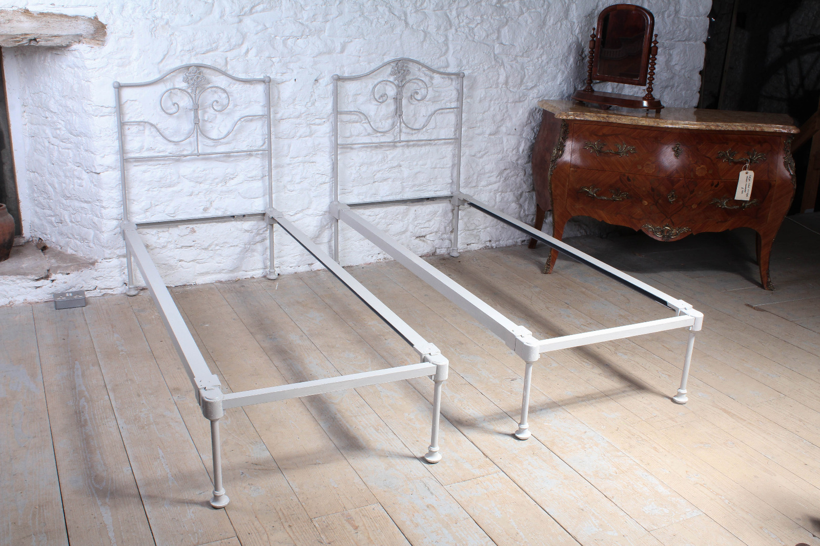 Pretty Pair of Small Single No End Beds 'Can be Joined' c.1900 (1 of 1) Pretty Pair of Small Single No End Beds 'Can be Joined' c.1900 (1 of 1)