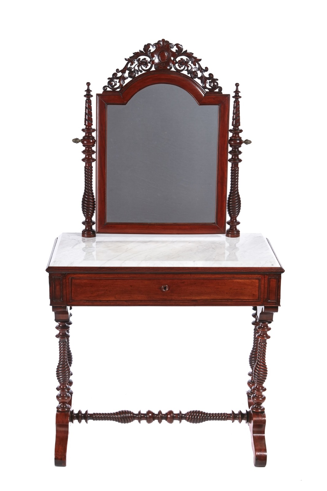 19th Century European Mahogany Marble Top Dressing Table (1 of 1) 19th Century European Mahogany Marble Top Dressing Table (1 of 1)