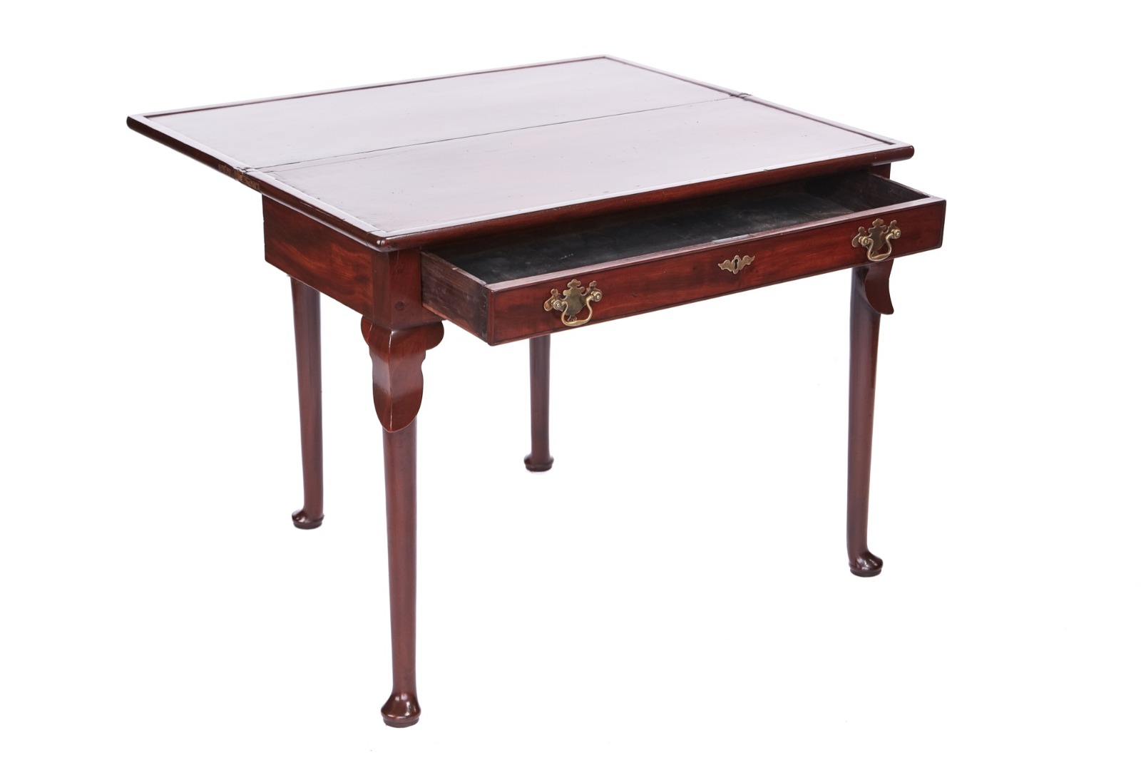 George 1st Mahogany Pad Foot Fold-over Tea Table (1 of 1) George 1st Mahogany Pad Foot Fold-over Tea Table (1 of 1)