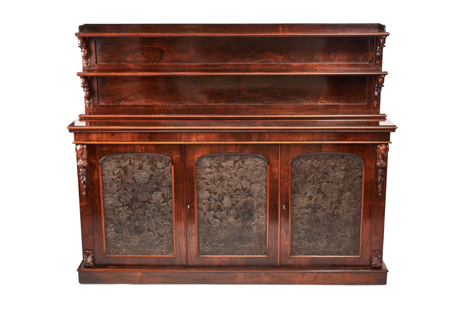 Impressive Late Regency Goncalo Alves 3 Door Side Cabinet (1 of 7)
