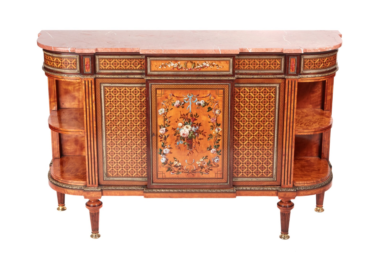 Howard & Sons Fine Inlaid Marble Top Side Cabinet (1 of 8)