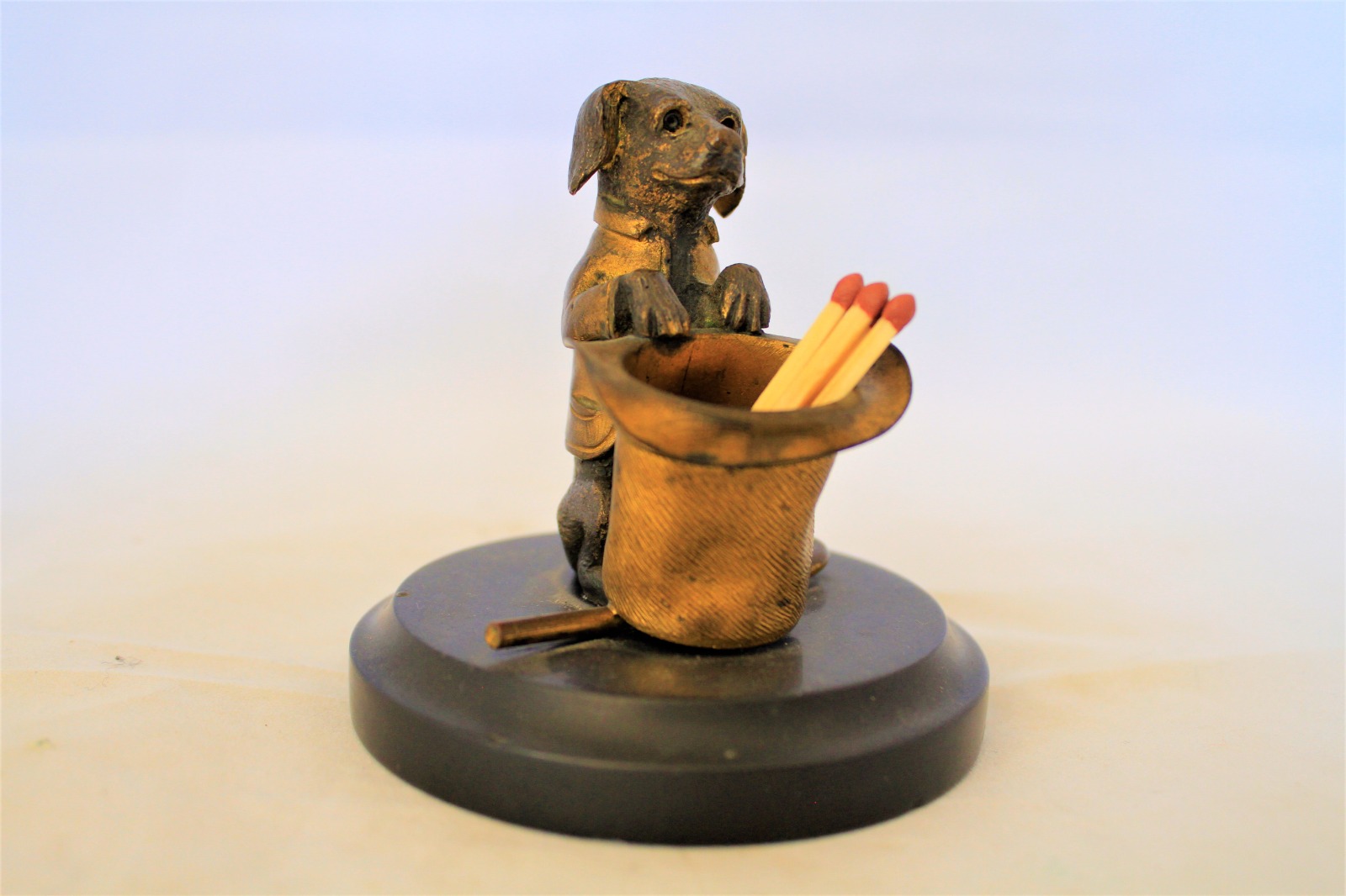 Victorian Cold Painted Bronze Match Holder (1 of 4)