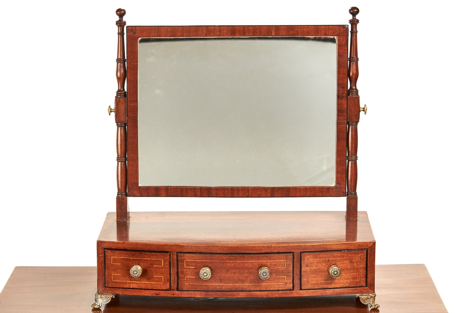 Regency Mahogany Bowfront 3 Drawer Dressing Mirror (1 of 5) Regency Mahogany Bowfront 3 Drawer Dressing Mirror (1 of 5)