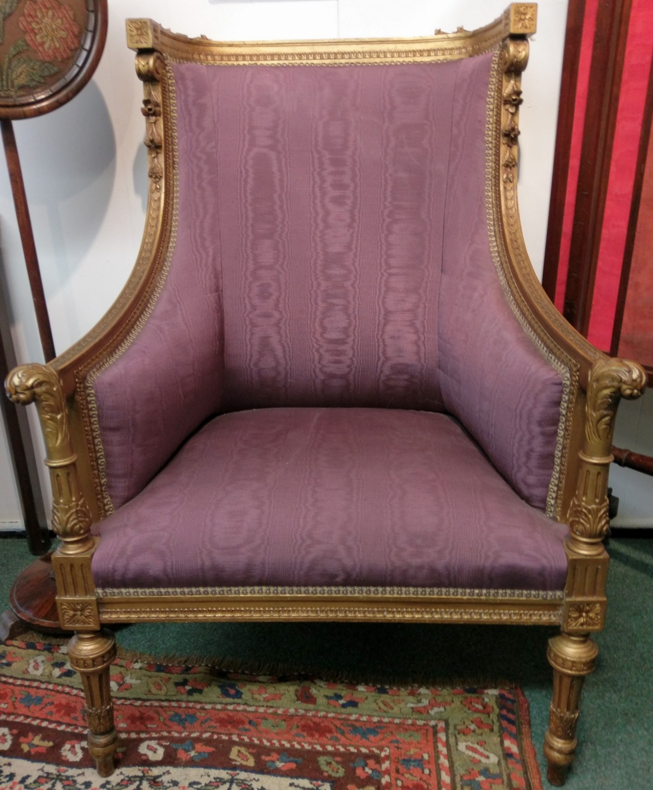 Louis XV Giltwood Carved & Upholstered Armchair c.1780 (1 of 12)