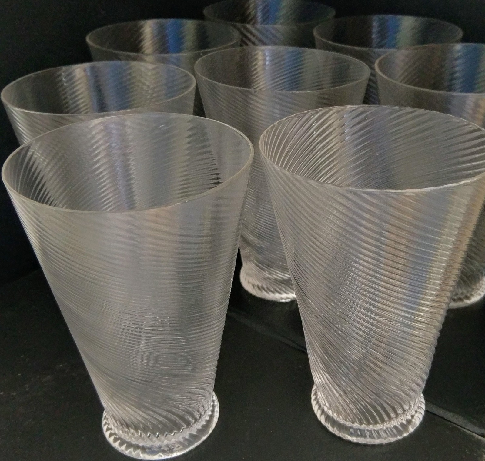 Fabulous Set of Eight Wrythen Glass Beakers C1890 (1 of 5) Fabulous Set of Eight Wrythen Glass Beakers C1890 (1 of 5)