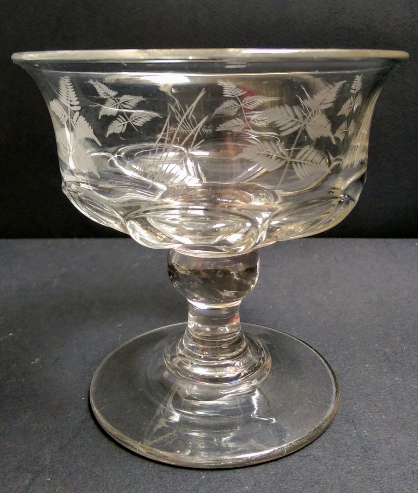 Victorian Fern Engraved Sweetmeat Glass c.1865 (1 of 5)