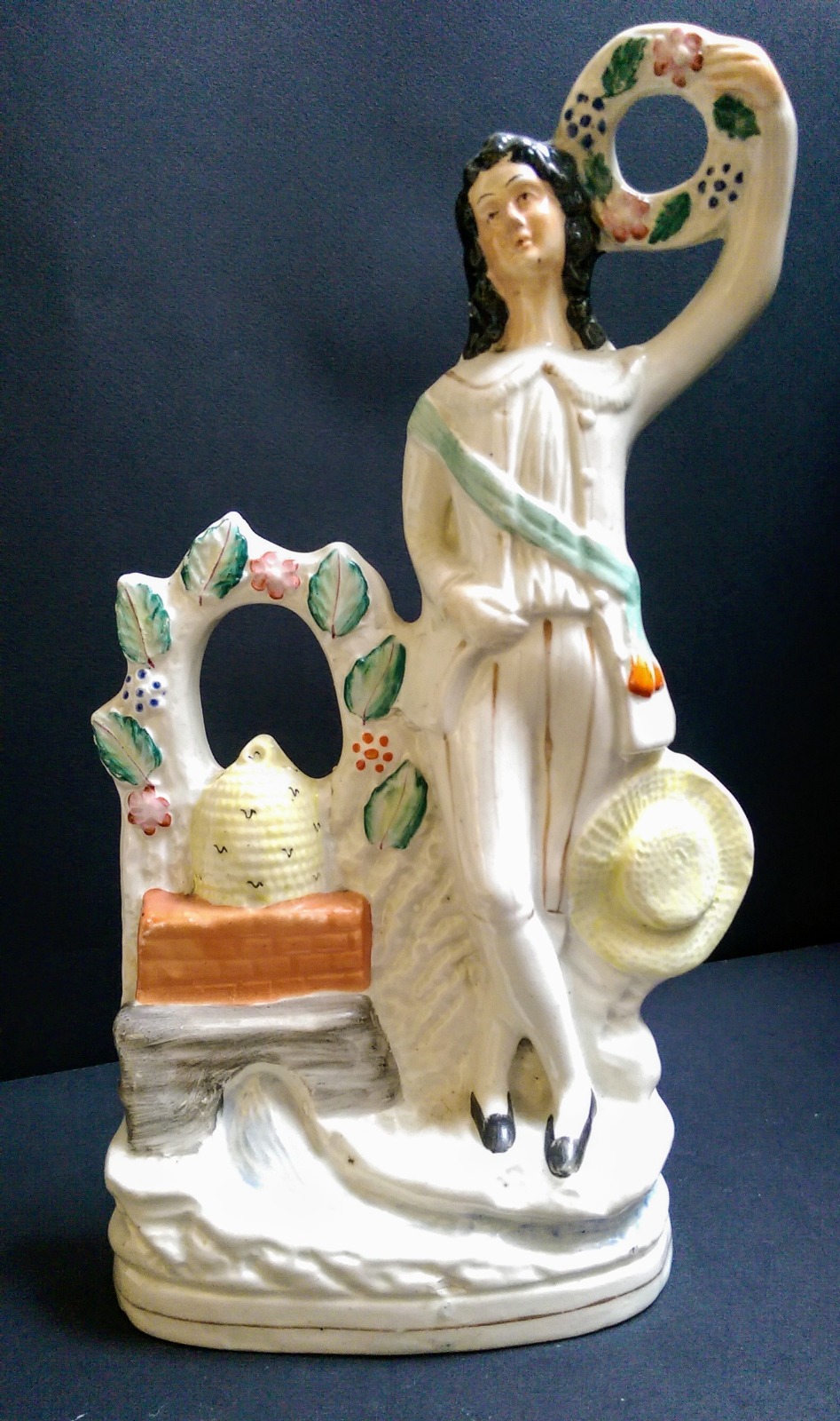 Staffordshire Figure of a Man with Garland c.1865 (1 of 7)