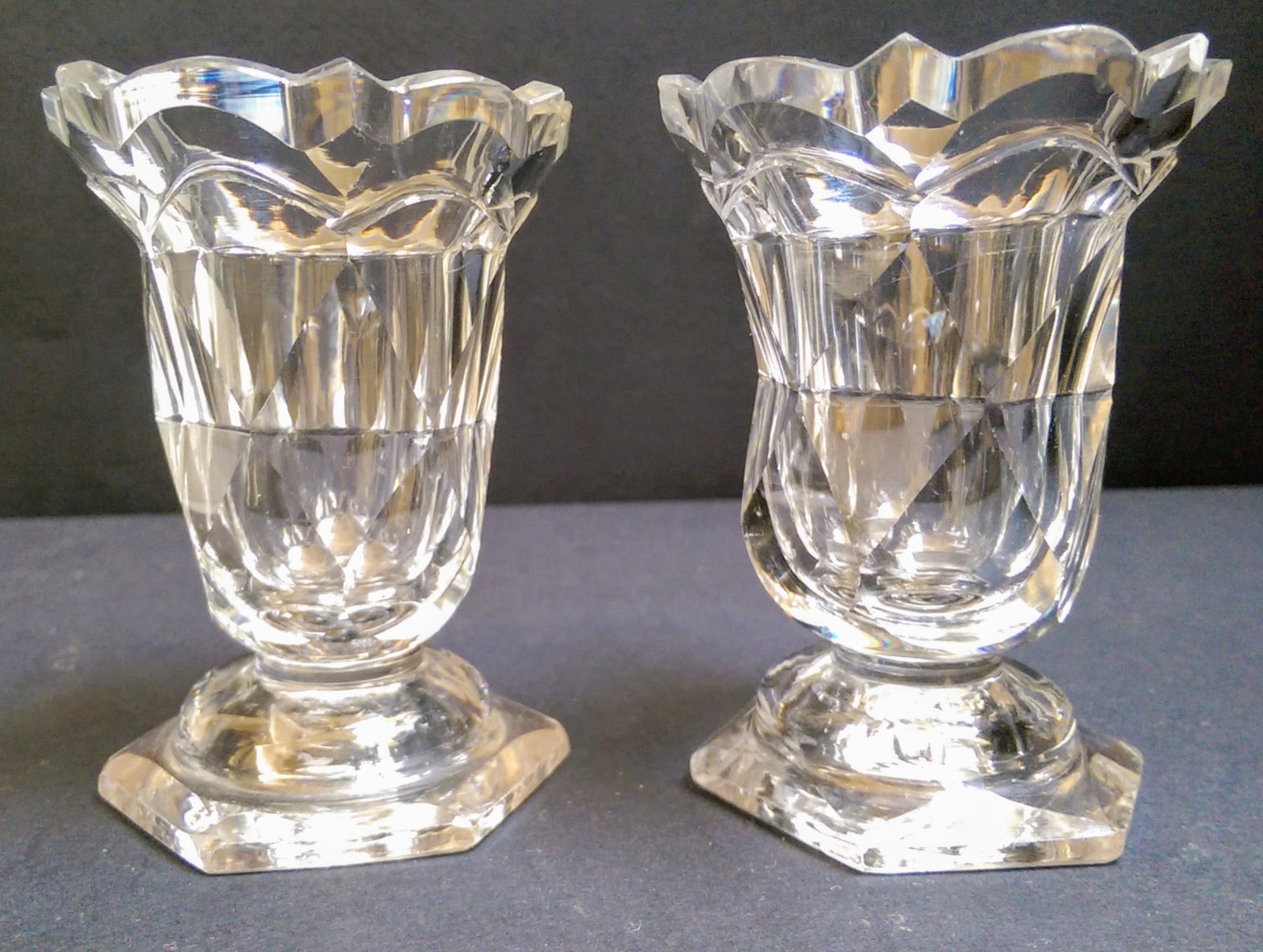 Pair of Antique Cut Glass Jelly Glasses c.1830 (1 of 8)